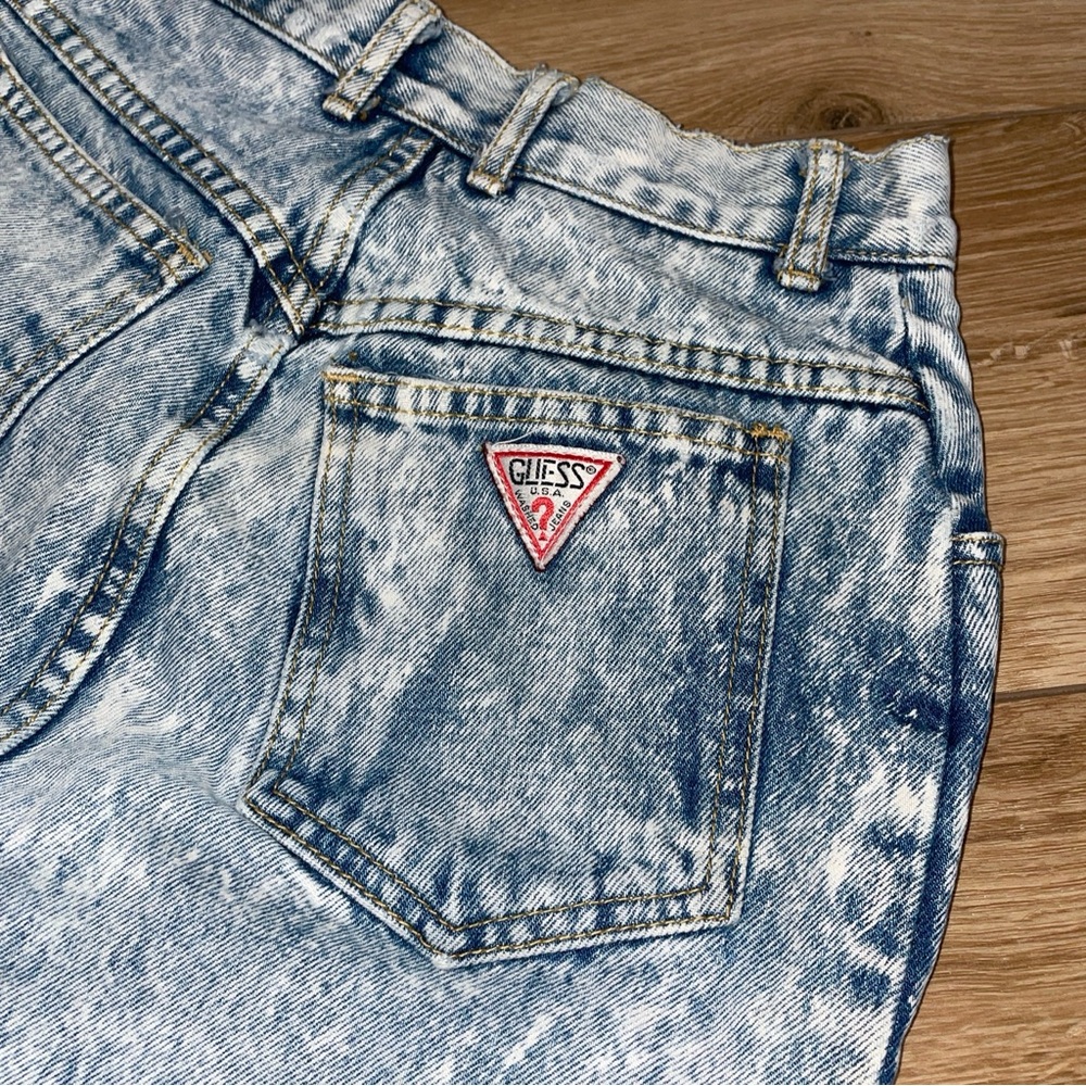 Vintage Georges Marciano Guess Acid Wash Jean Skirt - Picture 2 of 6